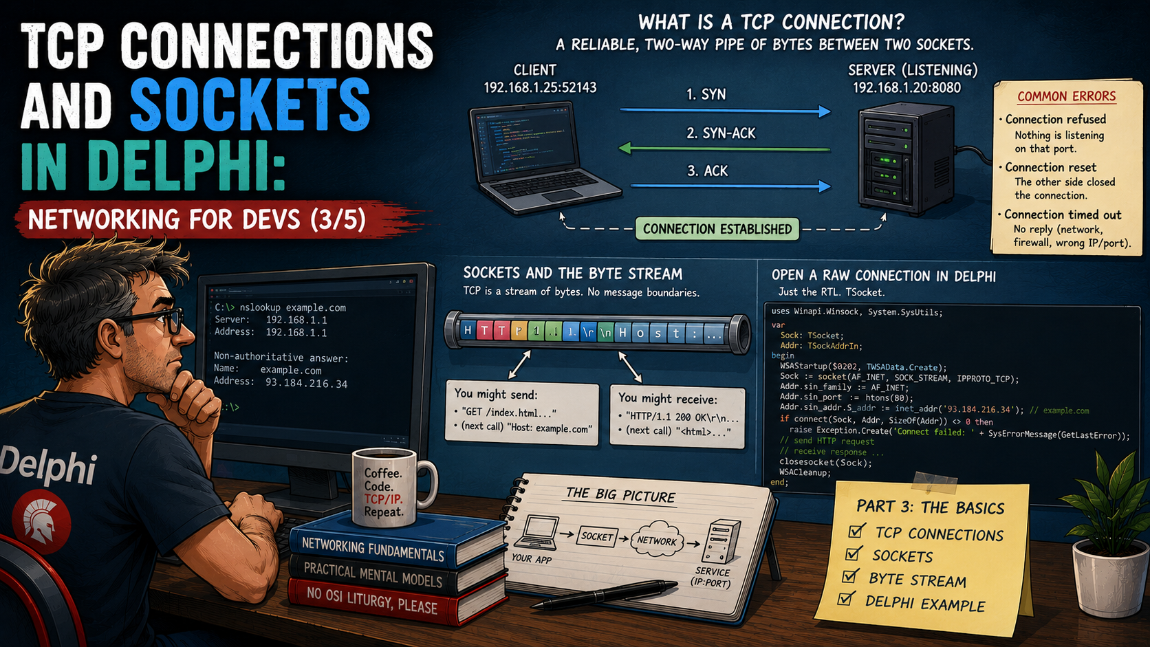 TCP Connections and Sockets in Delphi: Networking for Devs (3/5)